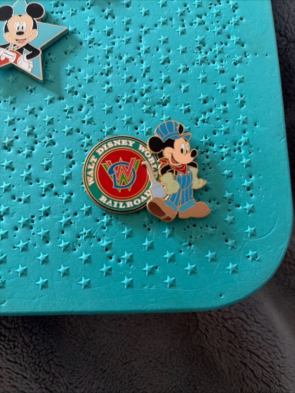 Walt Disney World Railroad Mickey Enamel Pin - Teal & Multicolor